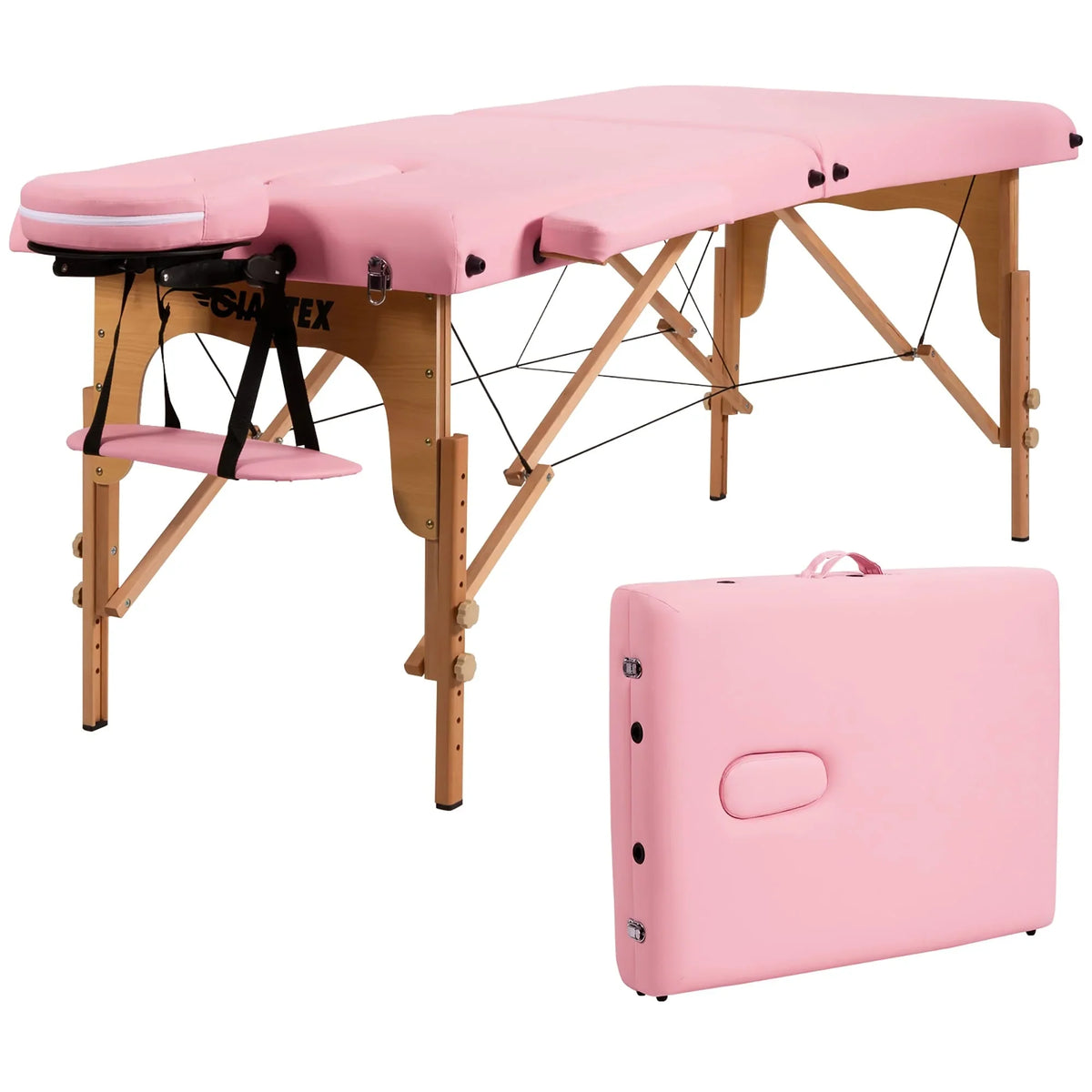 Table de Massage Portable 84L Réglable pour Soins du Visage, Tatouage, avec Housse de Transport