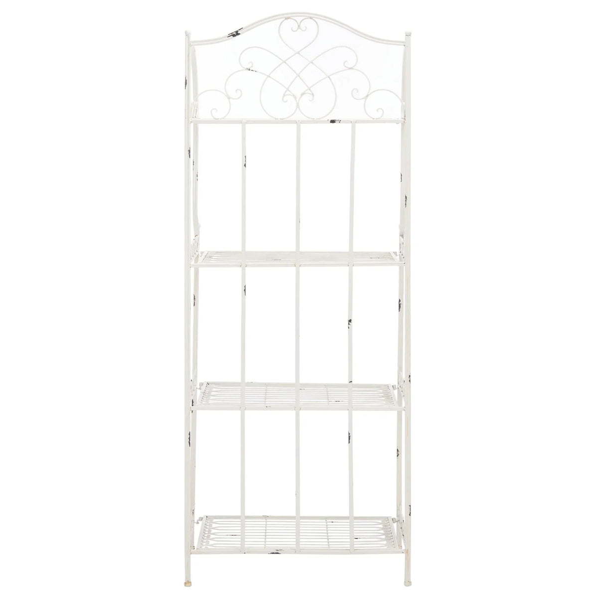 SAFAVIEH Bryn Étagère de boulanger d'extérieur victorienne en fer forgé à 4 niveaux - 63,5 cm l x 38,1 cm P x 160 cm H - 25L x 15P x 63H