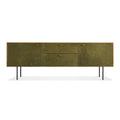 Modern White Oak / Olive Leather Solid Wood with Storage