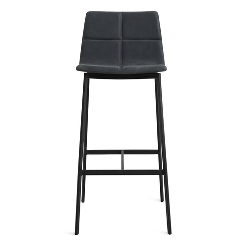 Modern Beige Fabric Counter Stool with Grid-Stitch Upholstery for Kitchen