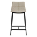 Modern Tait Stone Steel Table & Bar Stools with Upholstered