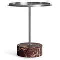 Modern Stainless / Cherry Marble Marble End Tables