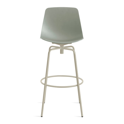 Minimal Natural Oak Wood Swivel Bar Stool with Black Metal Base for Kitchen