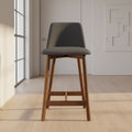 Modern Camp Charcoal / Walnut Table & Bar Stools