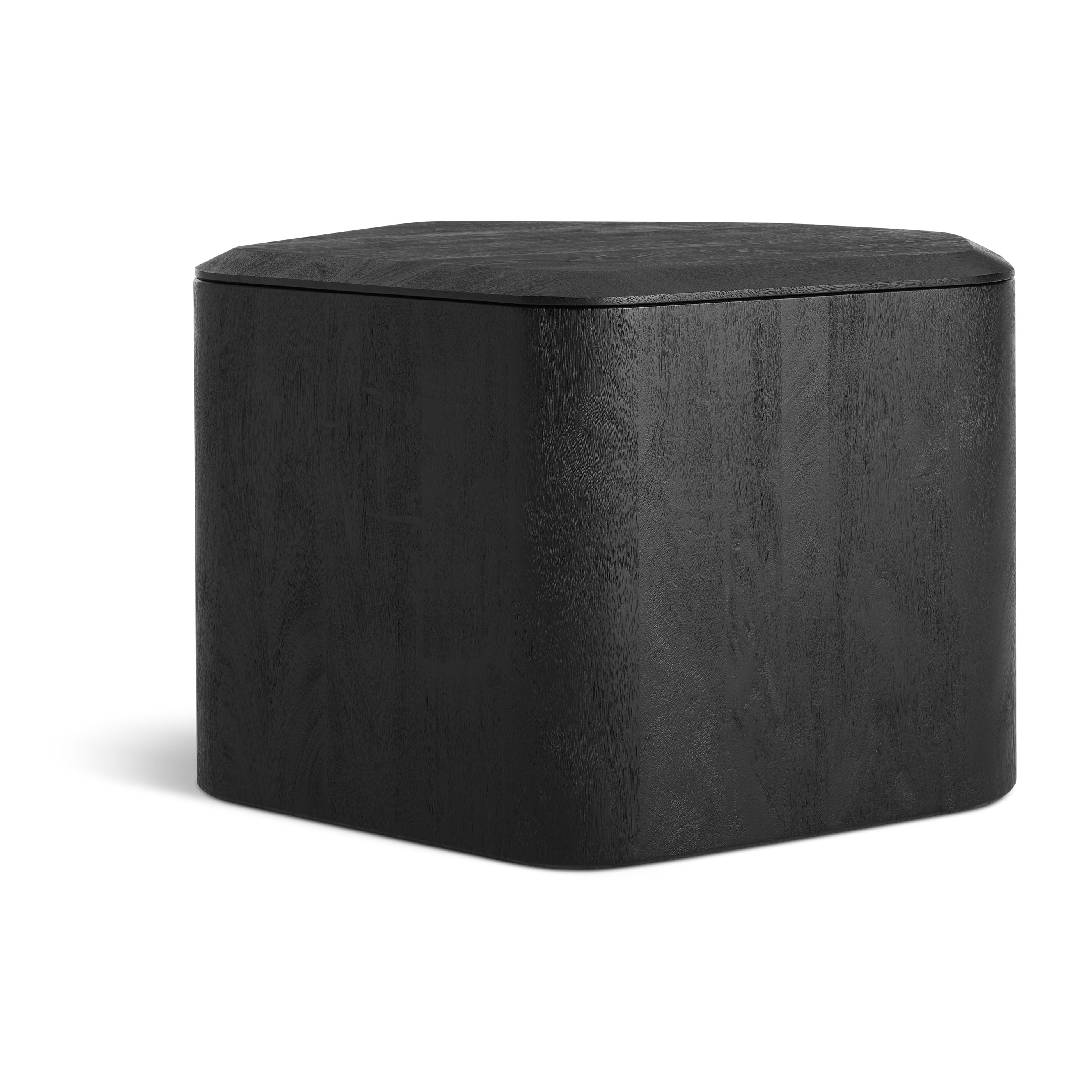 Modern Acacia Wood End Tables with Storage