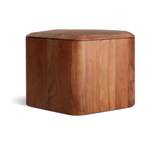 Modern Acacia Wood End Tables with Storage