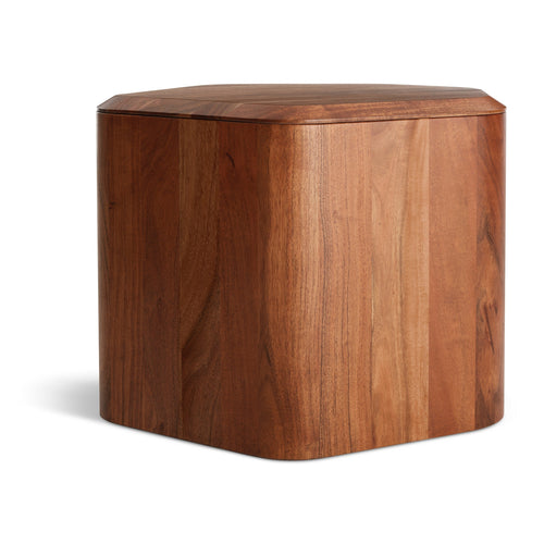Modern Acacia Wood End Tables with Storage