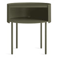 Modern Dark Olive Steel End Tables with Storage