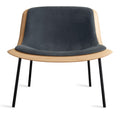 Modern White Oak / Ink Leather Wood Chairs with Upholstered