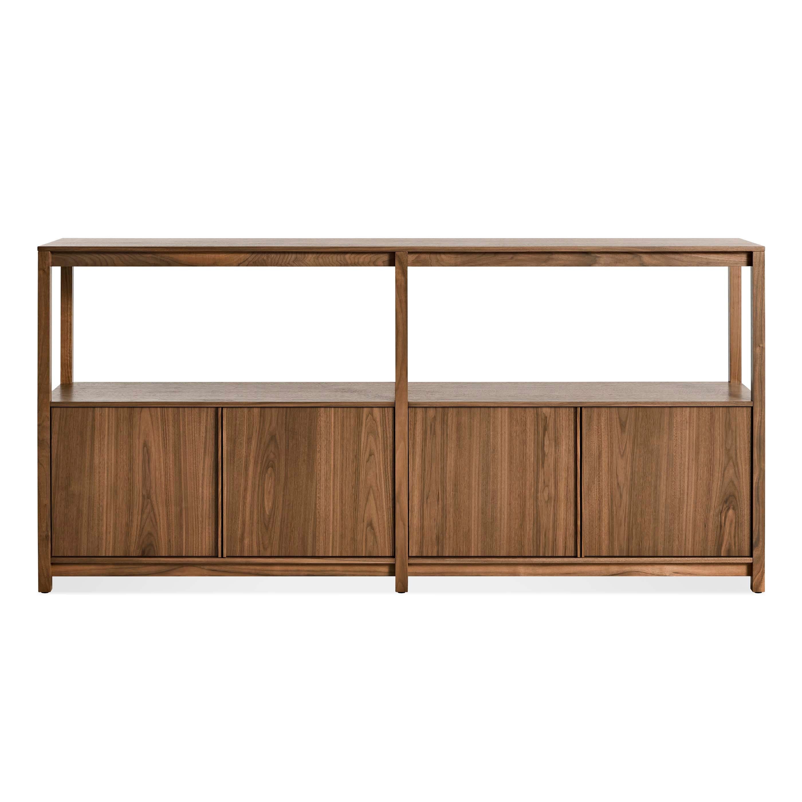 Open Plan Large Low Bookcase with Storage