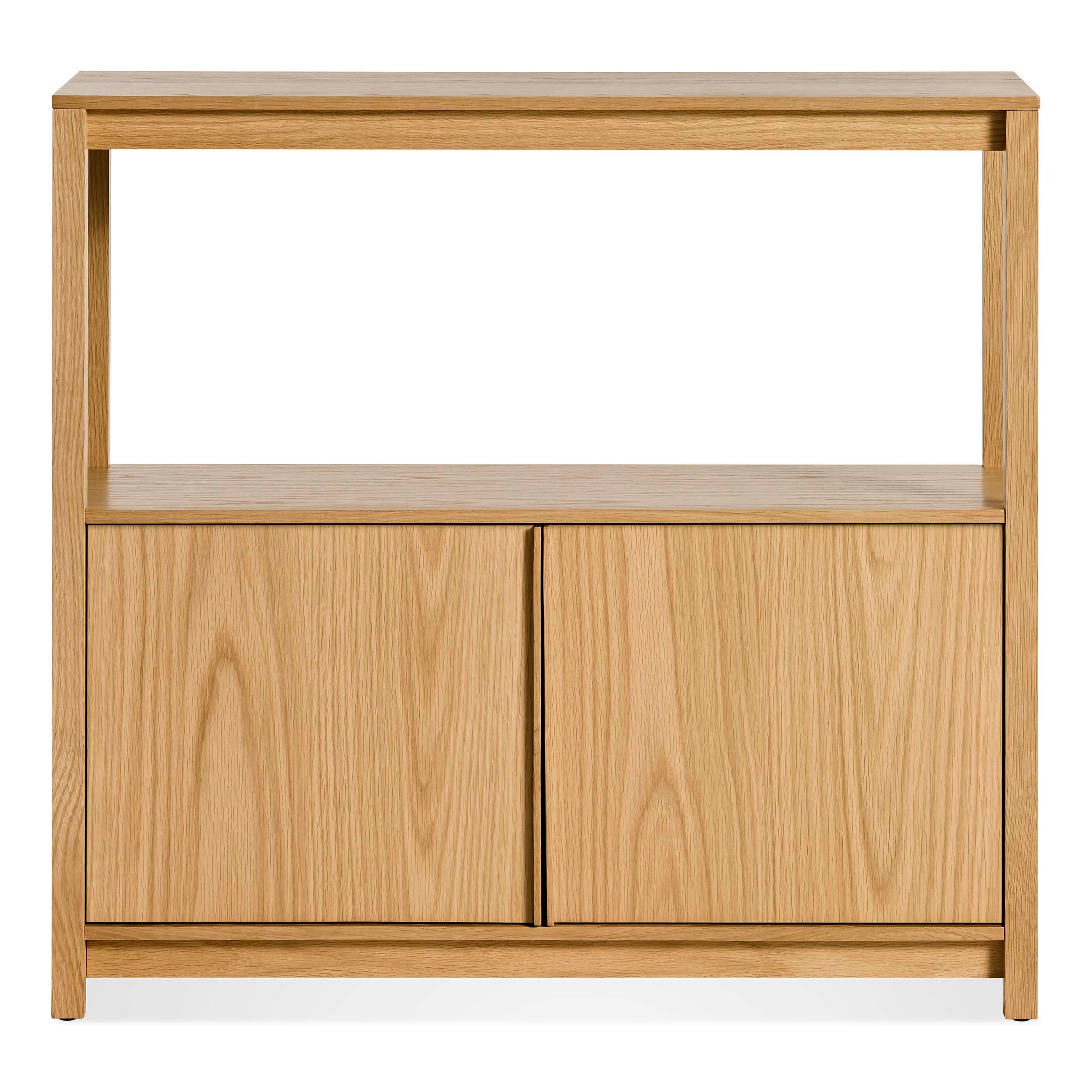 Modern White Oak Bookcases & Standing Shelves with Storage