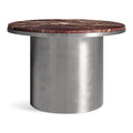 Modern Cherry Marble Steel End Tables