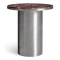 Modern Cherry Marble Steel End Tables