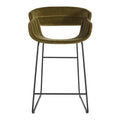 Modern Moss Velvet Steel Kitchen & Dining Room Chairs with Upholstered Dining Room